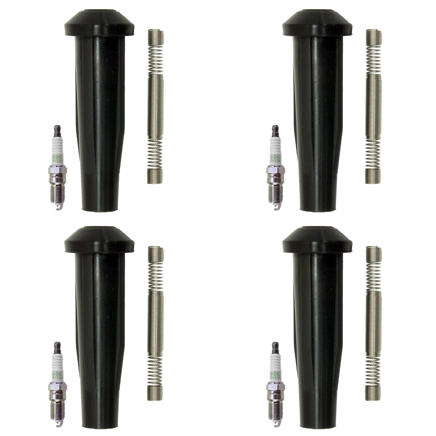 Set of 4 NGK G-Power Platinum Spark Plugs & Coil Boots for Escape Focus Tribute (L4)