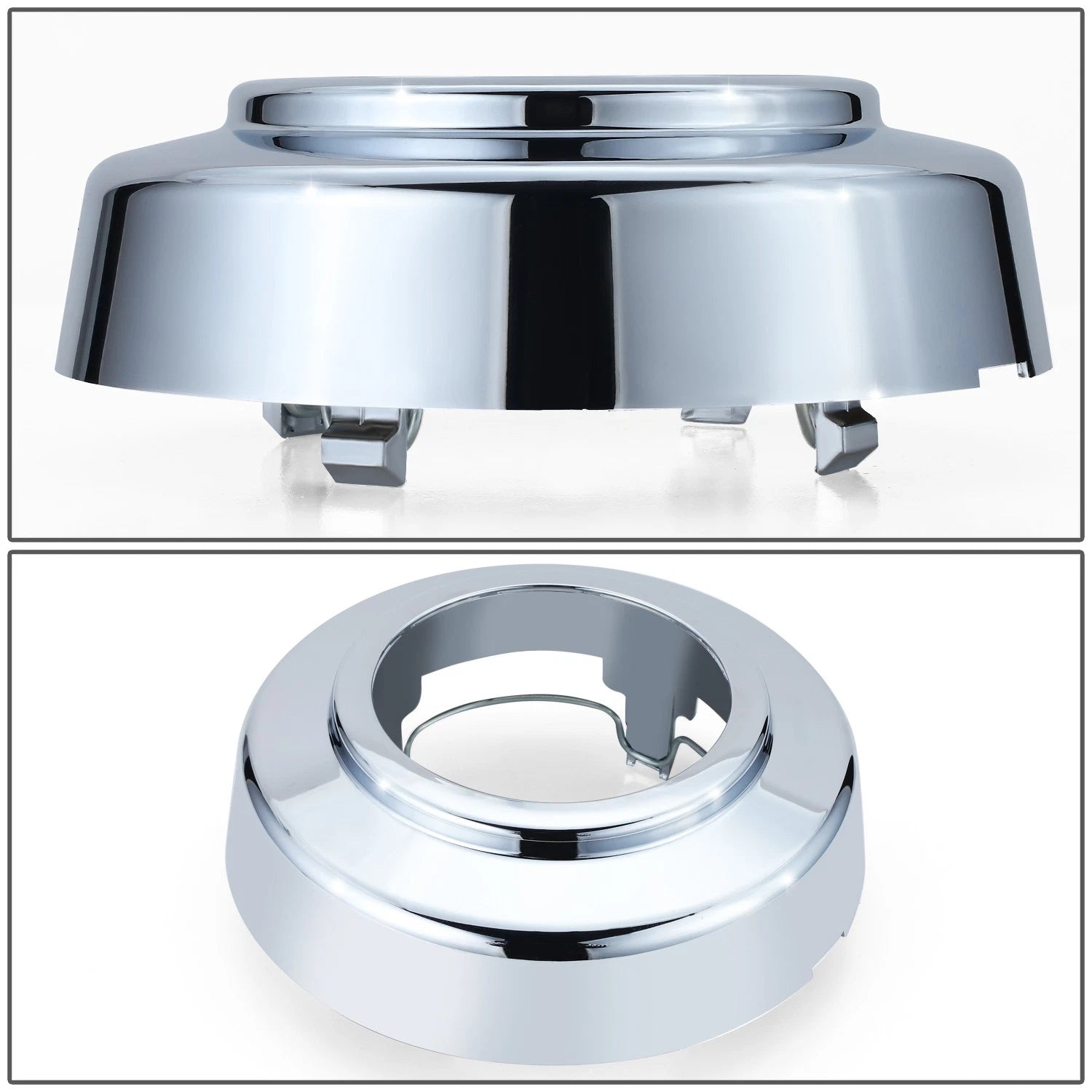Set of 4 Push On Style Front Wheel Center Caps for Ford F250 F350 E150 E250 E350 (1995–2008)