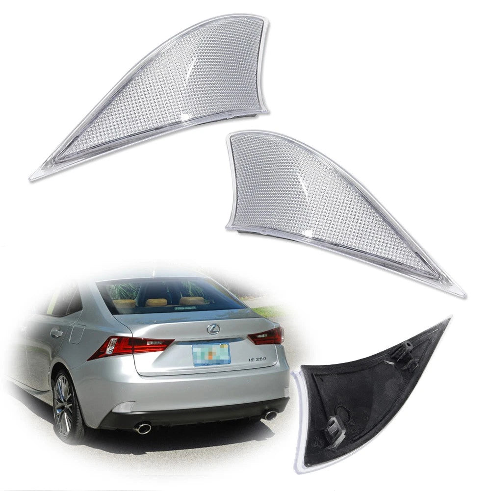 2X Clear Lens Rear Bumper Reflector Light for Lexus IS (2014–2020)