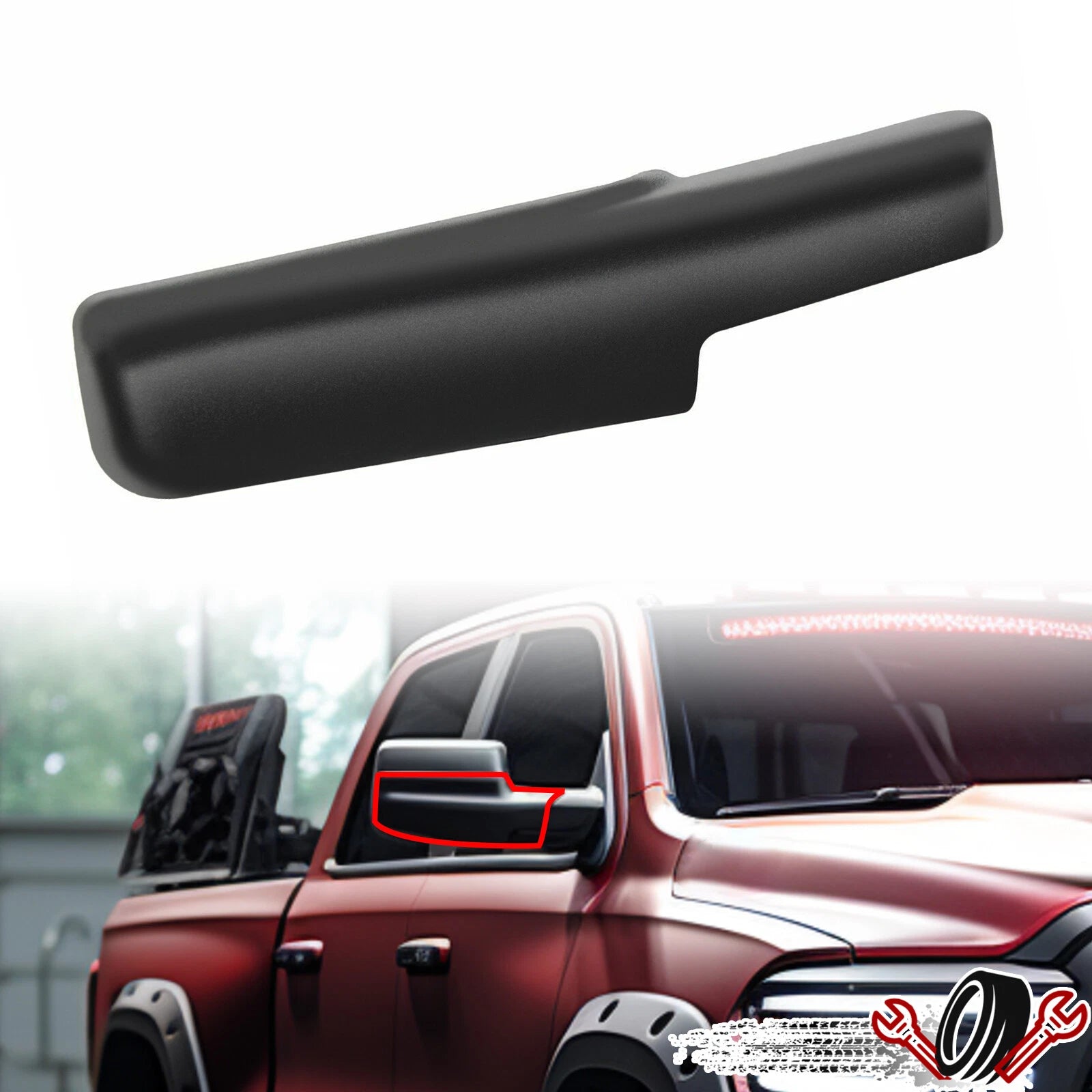 Set of 2 Trailer Tow Mirror Cover Caps for Dodge RAM (2014–2023)