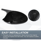 Set of 2 Rearview Mirror Cover Caps Black Carbon Fiber for BMW E87 E81 E82 E88 E92