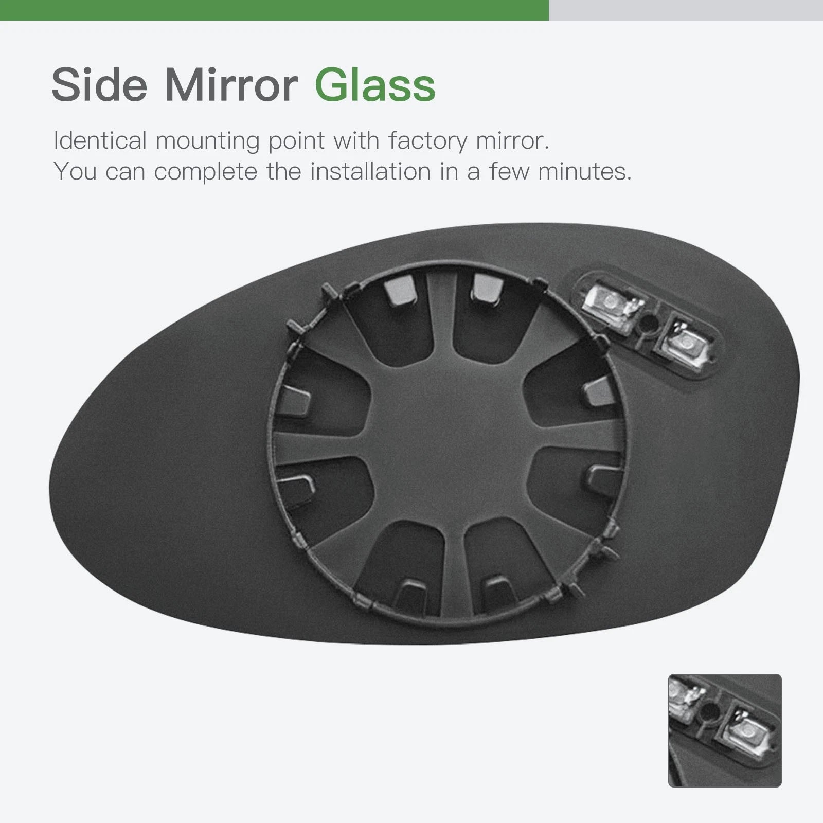 Mirror Glass for BMW E46 M3 E90/E91/E92 E81/E82/E87/E88 (1998–2006) RH Side