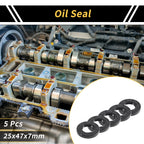 Set of 5 Oil Seal Rotary Shaft Seal NBR Rubber 25x47x7mm