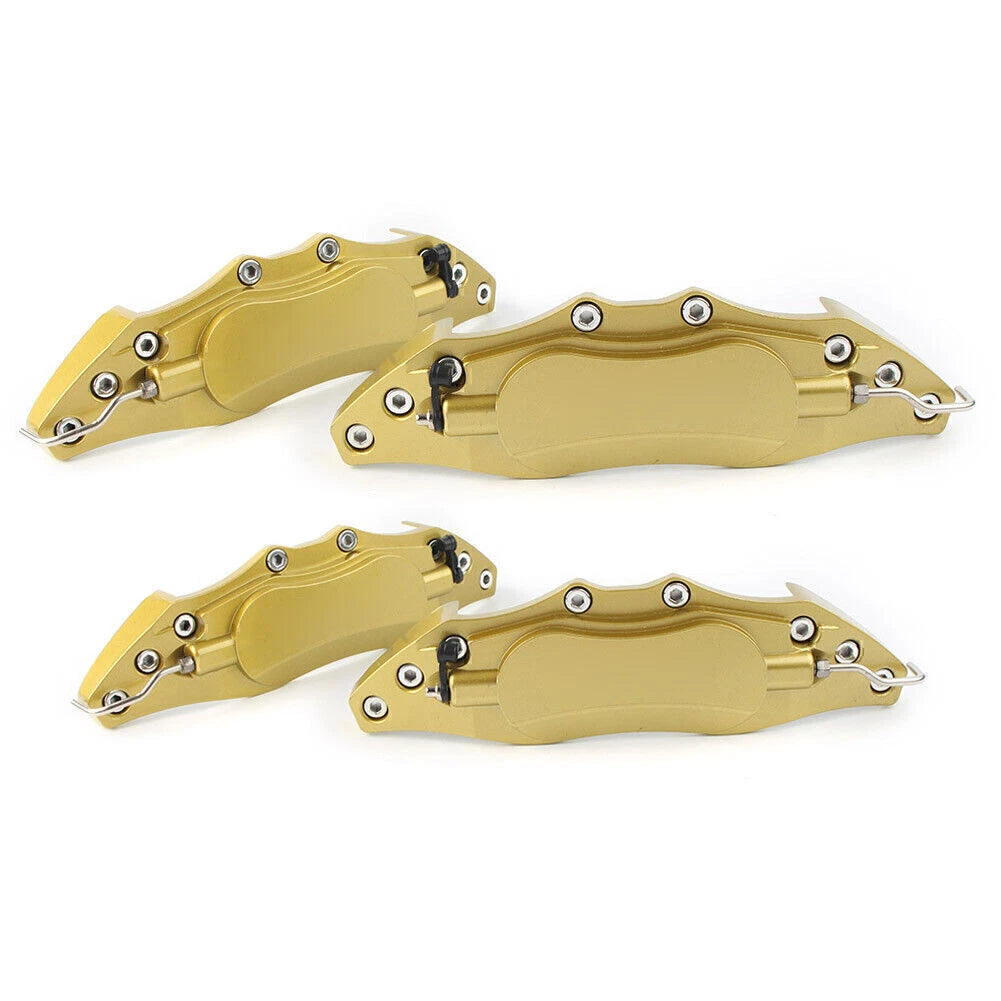 Set of 4 3D Metal Brake Caliper Covers for Universal Fit (Large + Medium) GOLD