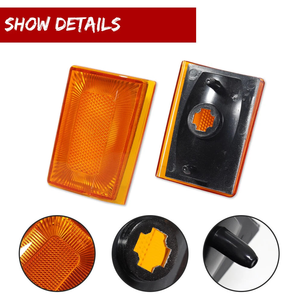 Amber Side Marker Lights for Chevrolet C/K 1500 2500 3500 Suburban Blazer (1988–1993)