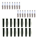 Set of 16 Bosch Double Platinum Spark Plugs & NGK Coil Boots for RAM 3500 (2002–2023)