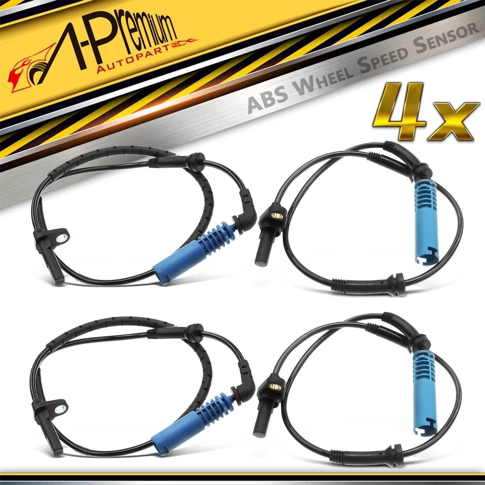 Set of 4 ABS Wheel Speed Sensors for BMW 528i 525i 530i 535i 545i 550i (2000–2006)
