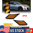 Set of 2 Smoke Amber LED Turn Signal Side Marker Lights for Subaru BRZ Scion FR-S (2013–2020)