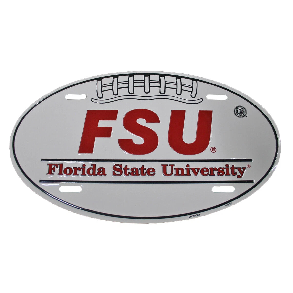 Decorative Football Shaped Sign for Florida State University (FSU) 12"
