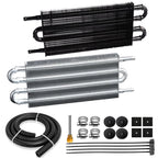 4 Row Transmission Oil Cooler with Hose & Mounting Kit for Auto-Manual