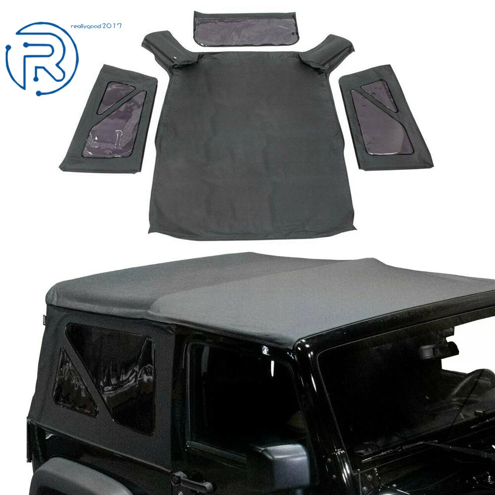 Replacement Soft Top Kit with Tinted Windows for Jeep Wrangler 2-Door (2010–2017)