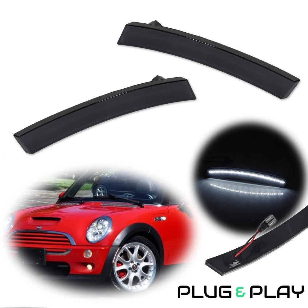 Smoked Lens White LED Front Side Marker Lights for MINI Cooper (2002–2008)