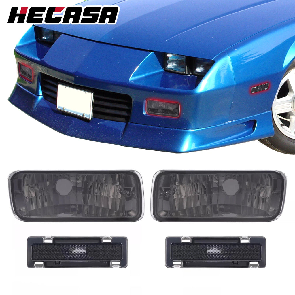 Smoke Bumper Turn Signal & Side Marker Lights for Chevrolet Camaro (1985–1992)