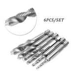 6x HSS Drill Tap Bit Set M3-M10 Countersink Deburr Kit for Metric