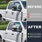 2X Top Half Mirror Cover Caps & 4X Door Handle Cover Trims for Ford Super Duty 
