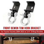 Pair of Tow Hook Brackets with D-Ring Shackles for Toyota Tacoma (2009–2023)