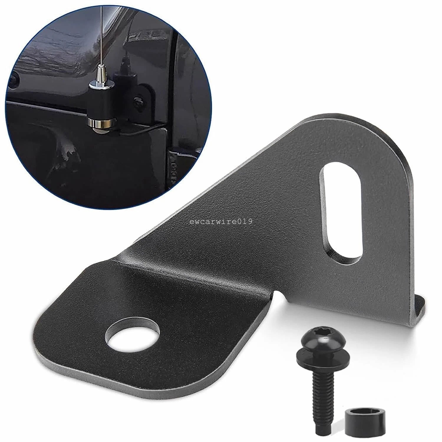CB GMRS Radio Antenna Bracket Driver Side Mount for Jeep Wrangler JL JLU (2018–2024)