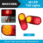 2X 28 LED Trailer Tail Lights for Truck Camper UTE Caravan 4WD