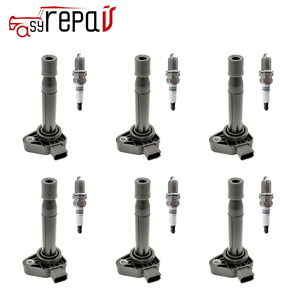 6X Ignition Coils + 6X Iridium Spark Plugs for Honda Odyssey Pilot (2005–2010)