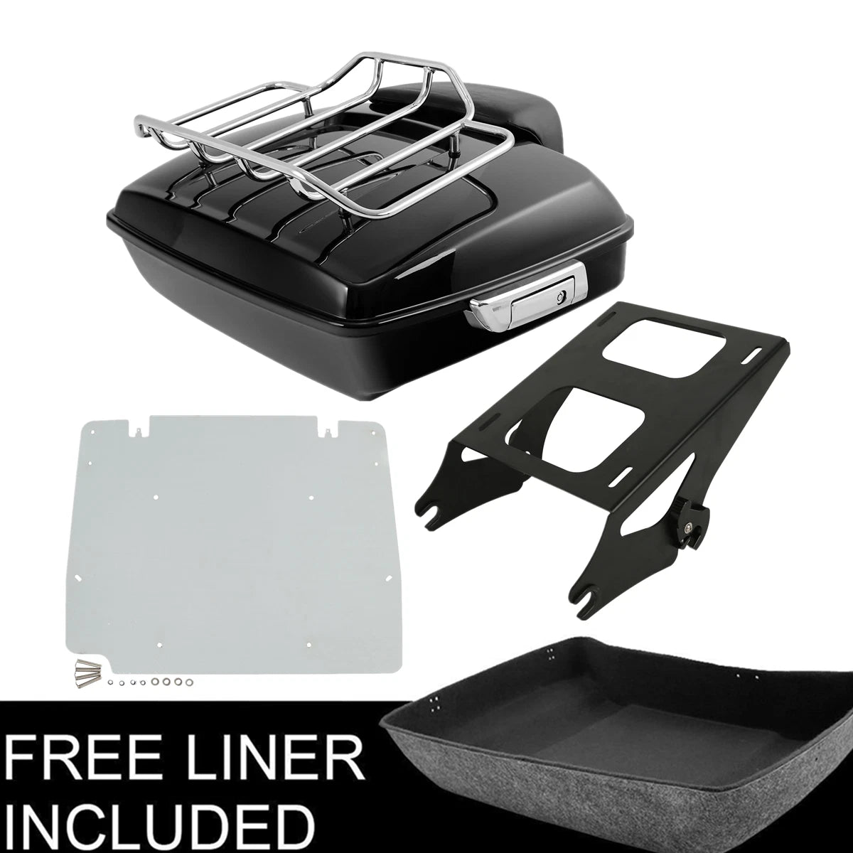 Chopped Trunk Backrest Mount Rack Base Plate for Harley Touring (2014–2023)