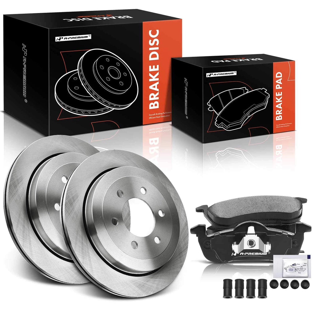 Rear Disc Brake Rotors & Ceramic Pads for Ford Expedition (2007–2017)