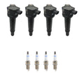 Set of 4 Ignition Coils & Spark Plugs for Hyundai Accent, Kia Rio (2006–2011)