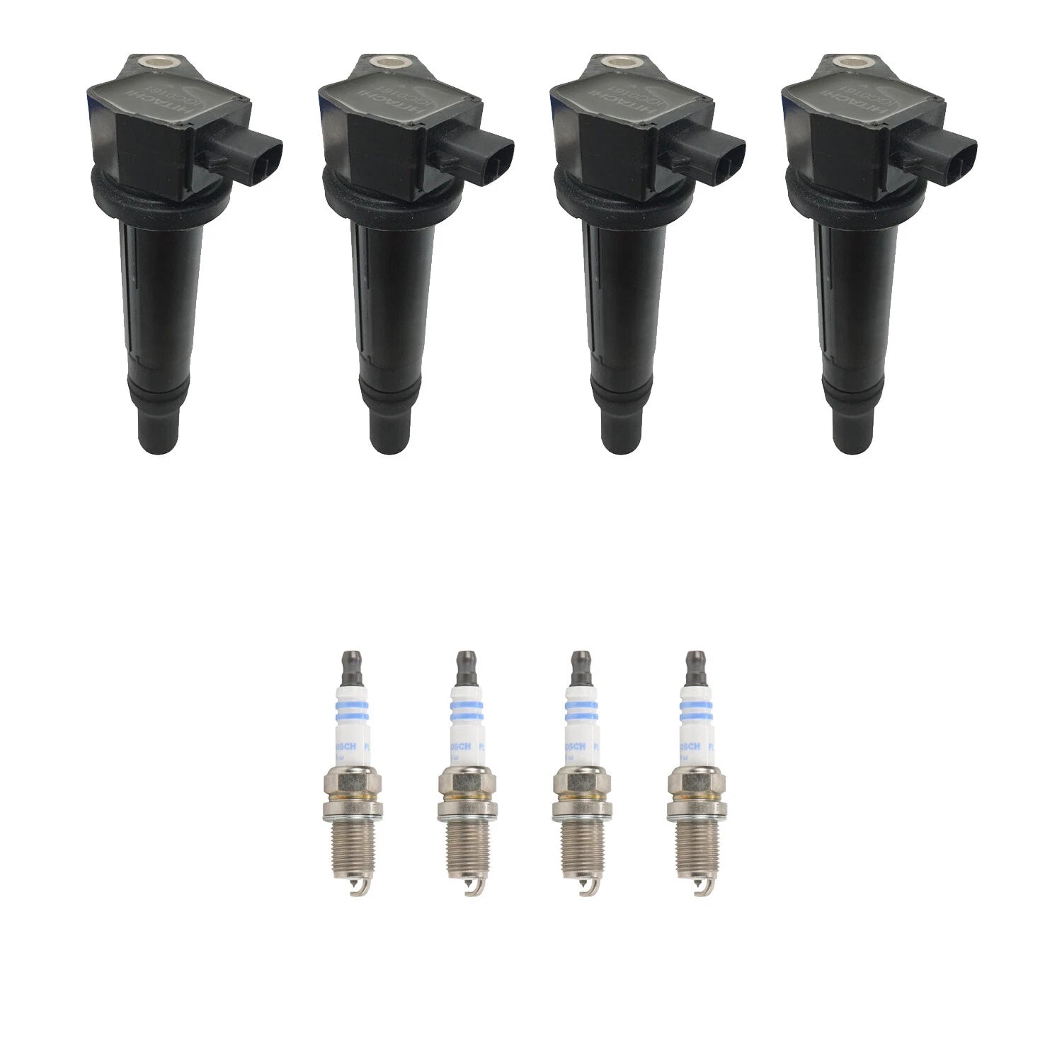 Set of 4 Ignition Coils & Spark Plugs for Hyundai Accent, Kia Rio (2006–2011)