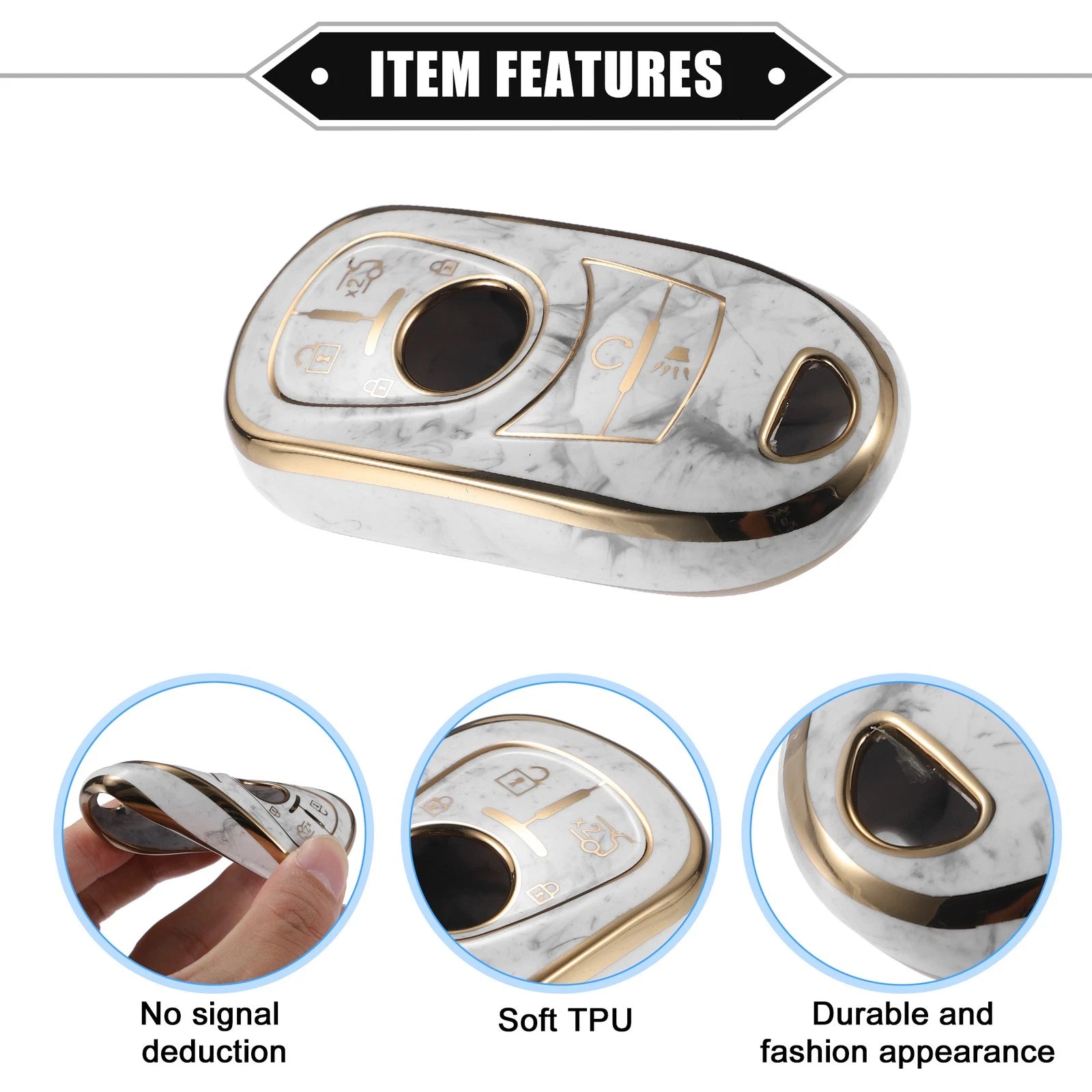 6 Buttons Remote Smart Key Fob Cover Case for Buick Enclave, Verano (2013–2020)