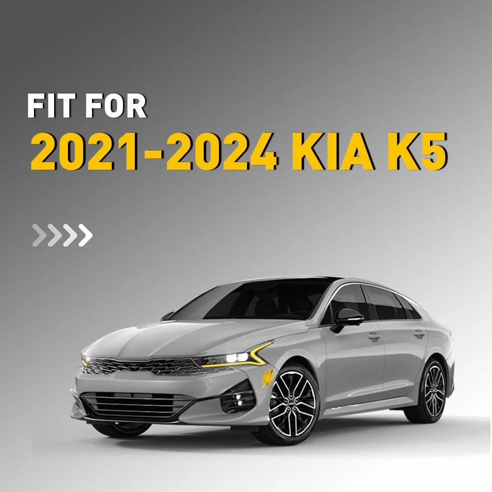 2X Smoked Amber LED Front Bumper Side Marker Lights for Kia K5 (2021-2023)