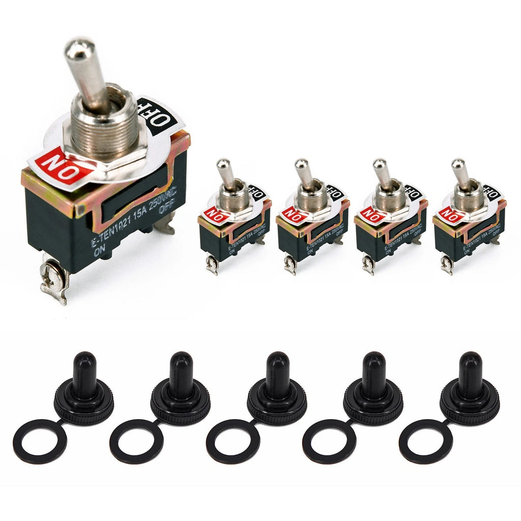 5pcs 15A 250V 2Pin SPST Rocker Switch for Boat Yacht Tractor