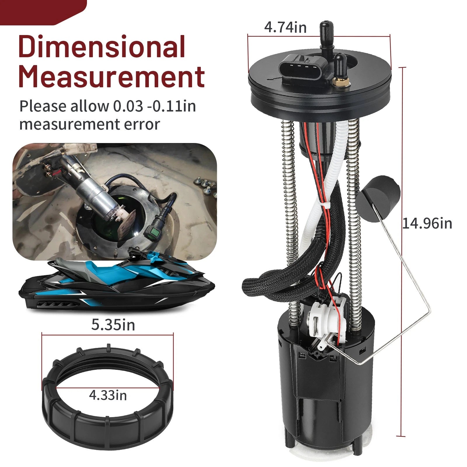 Fuel Pump Assembly & Nut 275500734 for Sea-Doo GTX 255 2009 GTX 260 2010-2012