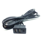 1.5M Dual USB Port Panel Adapter for Car Dash Mount AUX Extension Cable