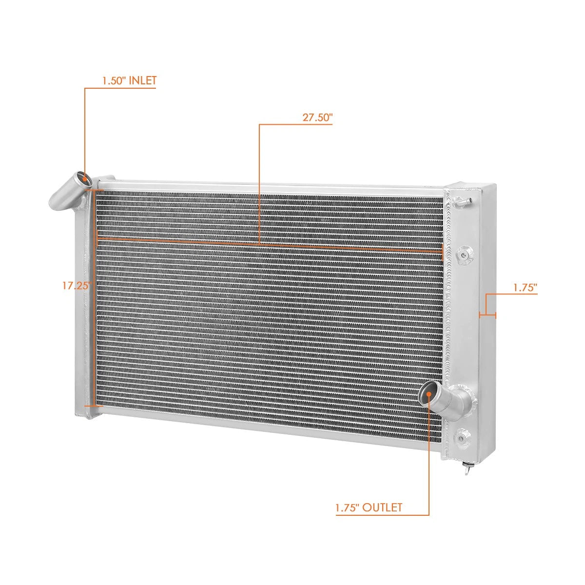 Full Aluminum 2-Row Dual Core Racing Radiator for Chevy Corvette (1969–1972)
