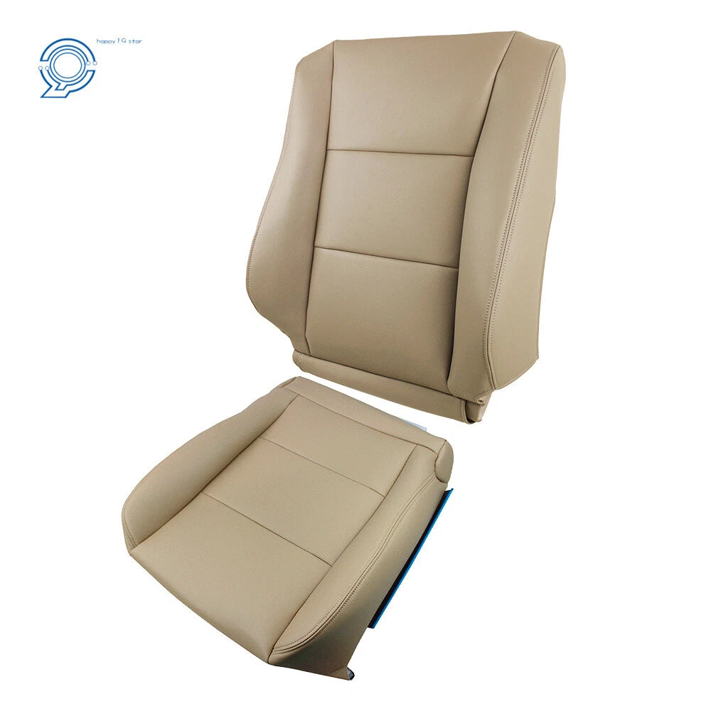 Set of 2 Front Seat Covers for Toyota Land Cruiser (1998–2007) Leather Tan