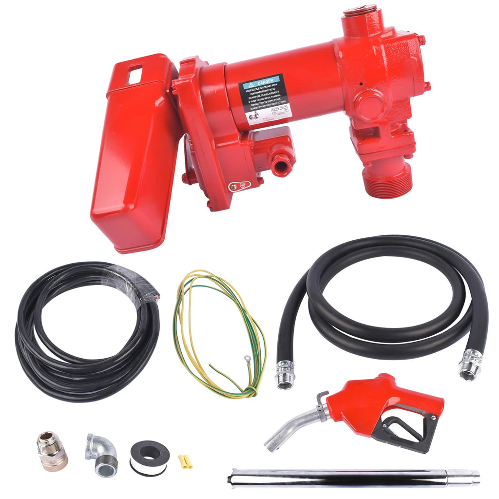 25 GPM 12V Fuel Transfer Pump with Automatic Nozzle Kit for