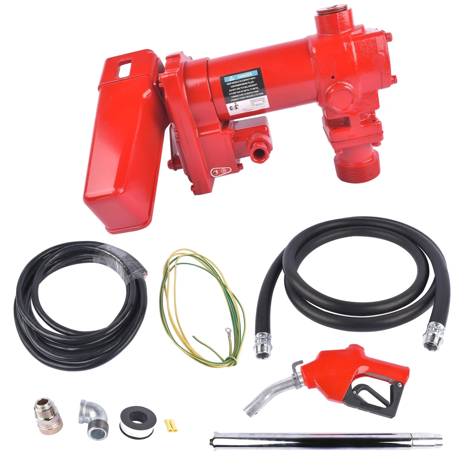25 GPM 12V Fuel Transfer Pump with Automatic Nozzle Kit for