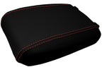 Console Lid Armrest Cover for Toyota Tacoma (2016–2019) Carbon Fiber Red Stitch