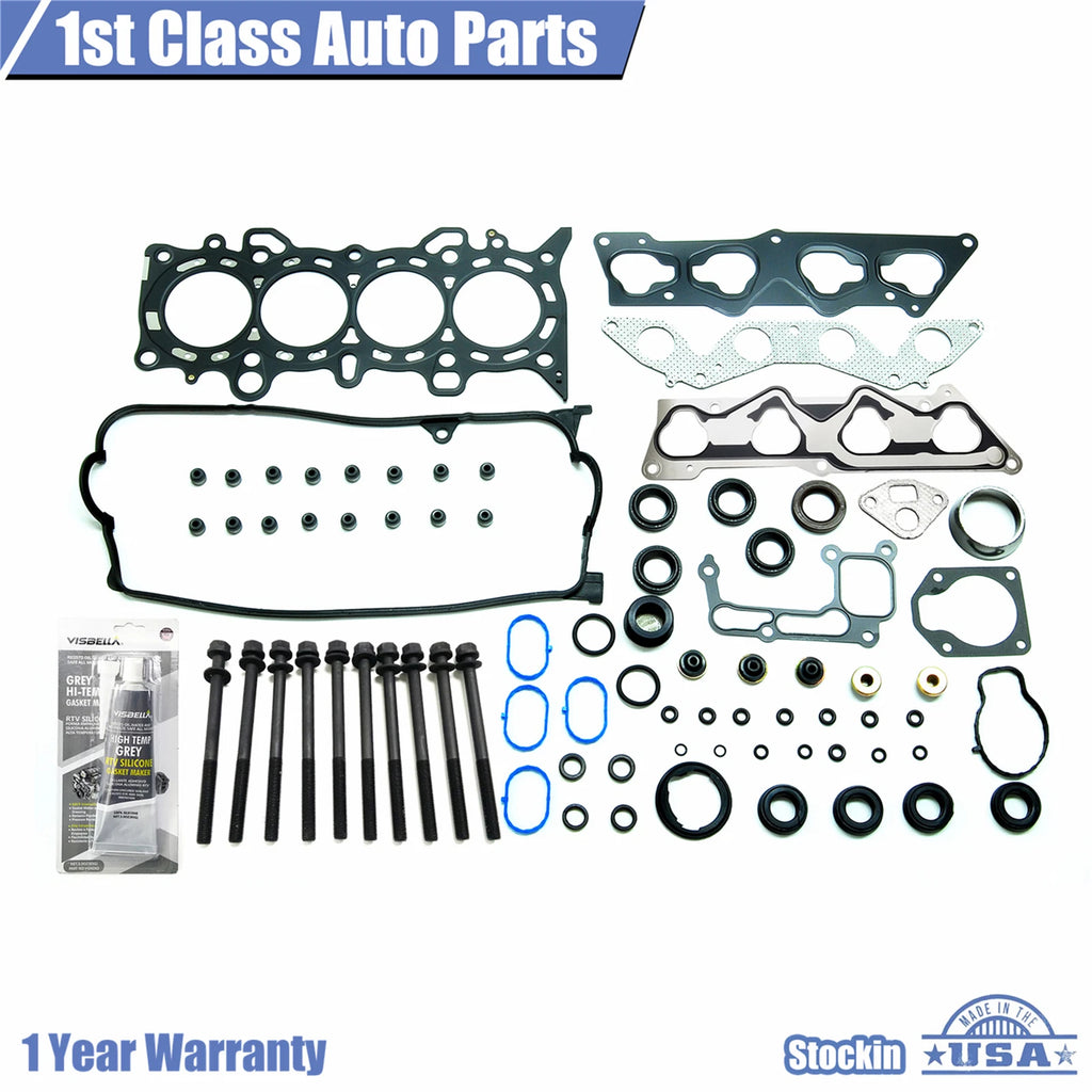 Engine Head Gasket Set with 10 Bolts for Honda 1.7L SOHC (2001–2005)