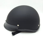 X Large DOT Motorcycle Scooter German Half Face Crash Helmet (Matte Black)