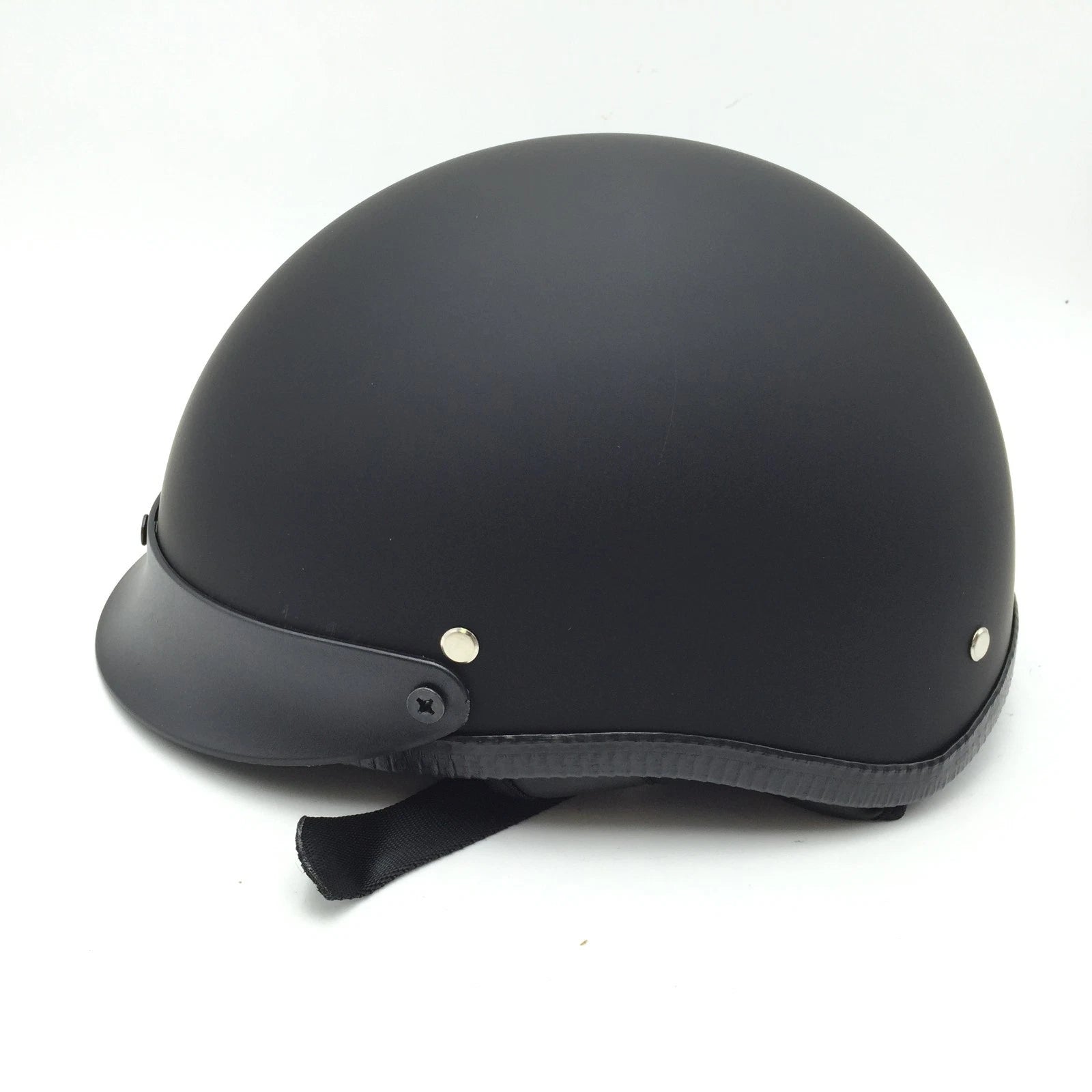 X Large DOT Motorcycle Scooter German Half Face Crash Helmet (Matte Black)