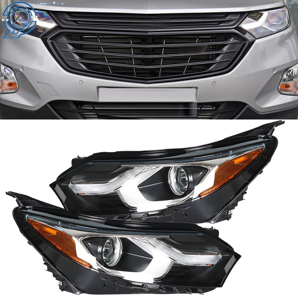 Set of 2 LED DRL Halogen Headlights for Chevrolet Equinox (2018–2020)