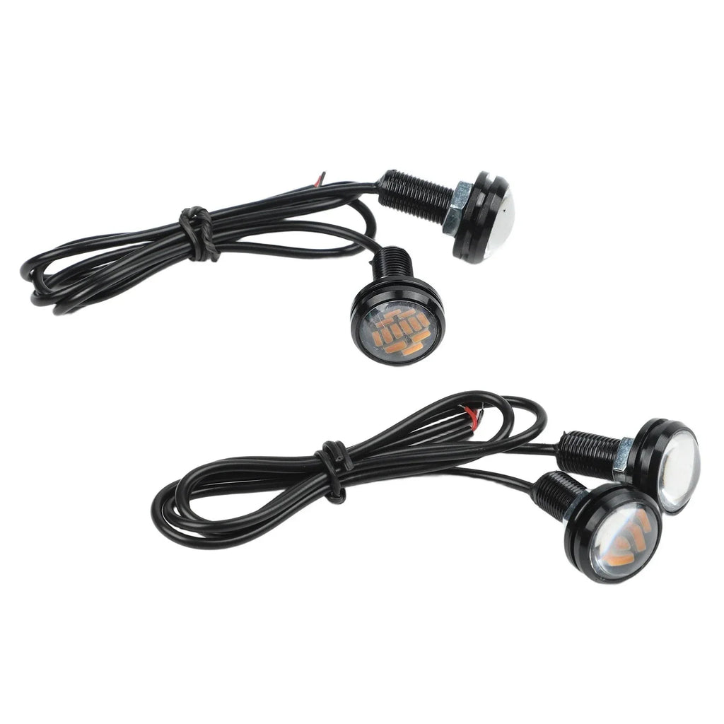 4pcs 12V LED Car Lights for DRL Daytime Running Safety Ice Blue Blue Yellow