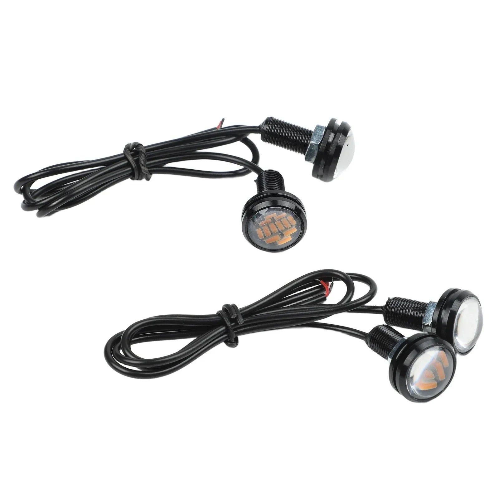4pcs 12V LED Car Lights for DRL Daytime Running Safety Ice Blue Blue Yellow