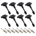 Set of 8 Ignition Coils & Iridium Spark Plugs for Nissan Armada Titan (2007–2015)