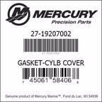 Water Cover Gasket for Mercury 6-15hp (27-19207002)