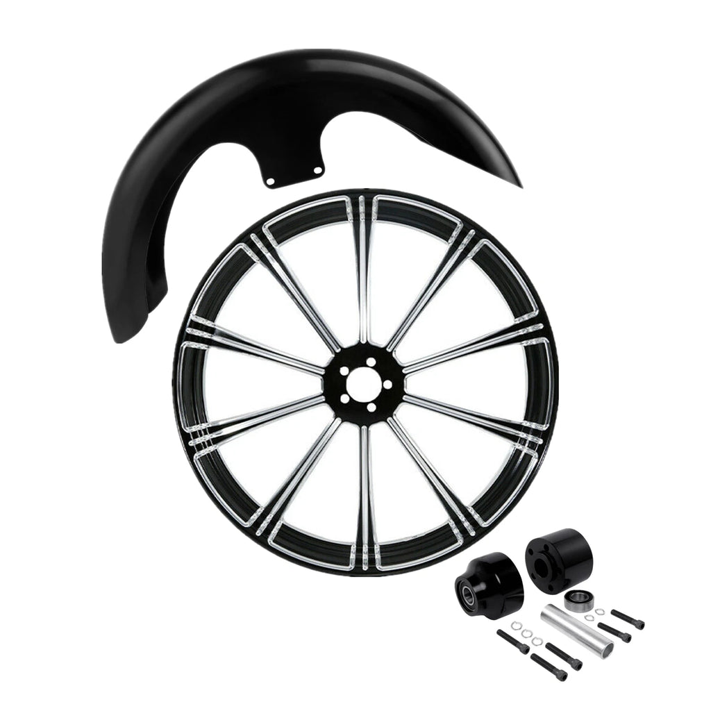 23" Front Wheel Rim Hub Single Disc Fender for Harley Touring (2008–2025)