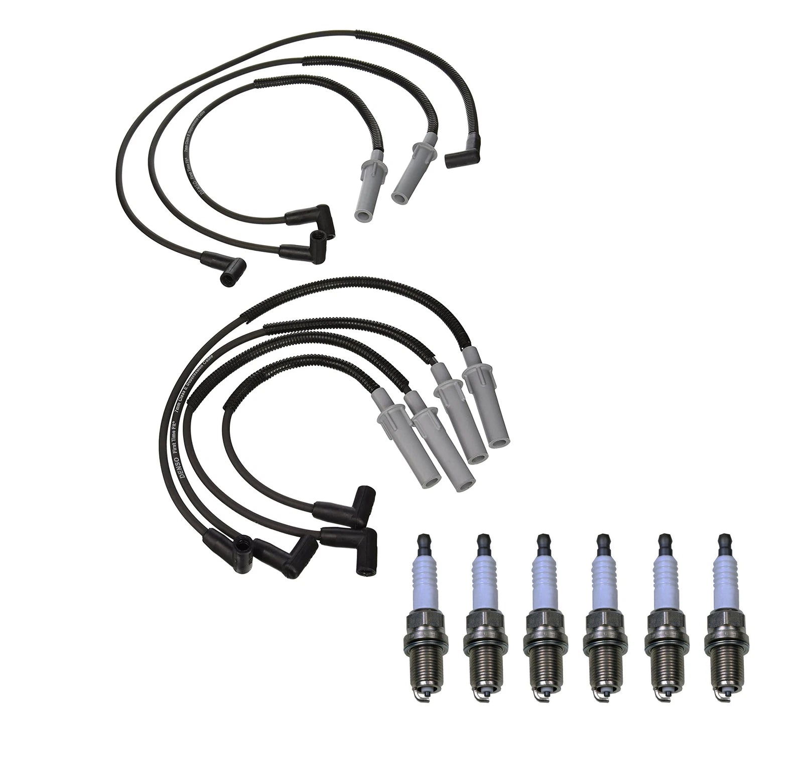 Denso Wire Set & 6 U-Groove Spark Plugs for Dodge 3.9 V6 (1996–2003)