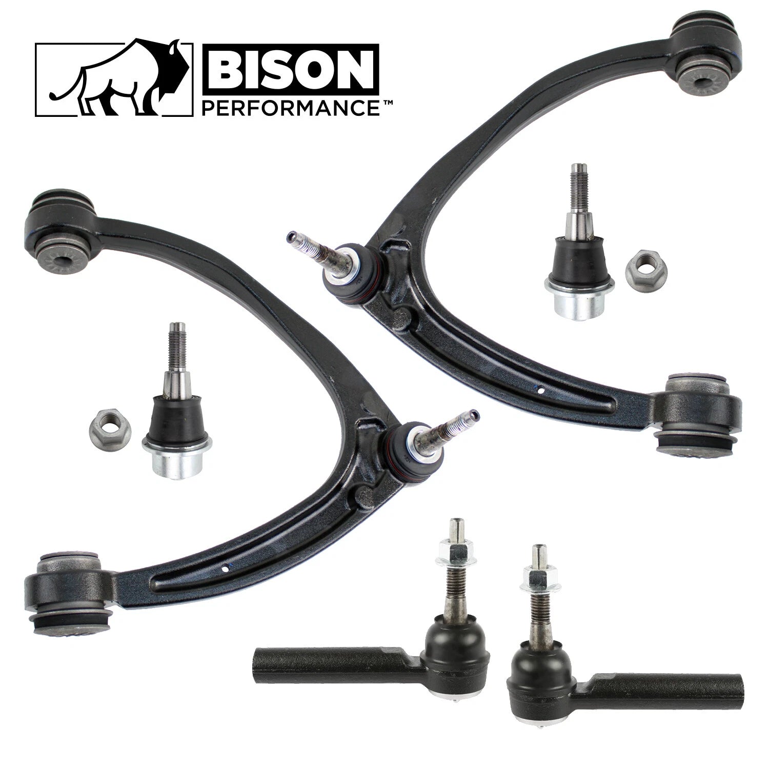 6pc Front Upper Control Arm Outer Tie Rod End Kit for Chevy GMC