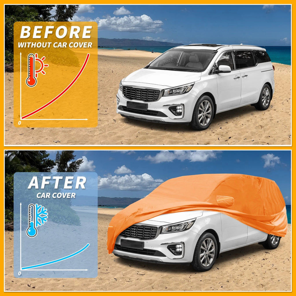 Waterproof Car Cover for Kia Carnival (210D-PU, Orange)