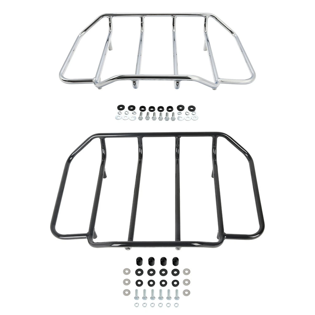 Chrome/Black Trunk Top Luggage Rack for Harley Touring (1984–2024)